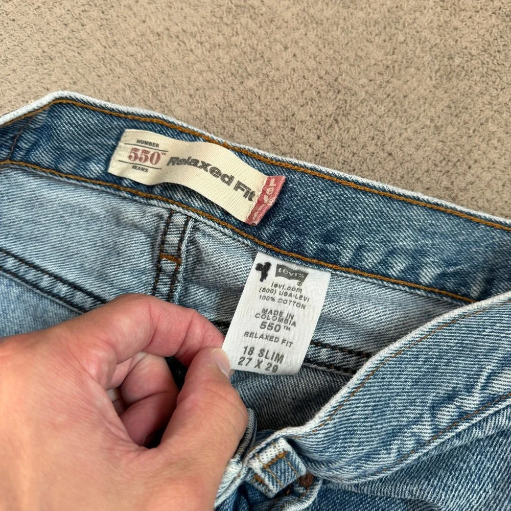Vintage 2000s Levis 550 Relaxed Fit Jeans Light Wash Denim 18 Slim 27x29